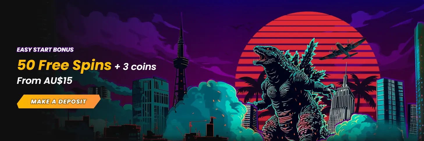Wild Tokyo Casino Australia homepage showing the neon Tokyo beast theme