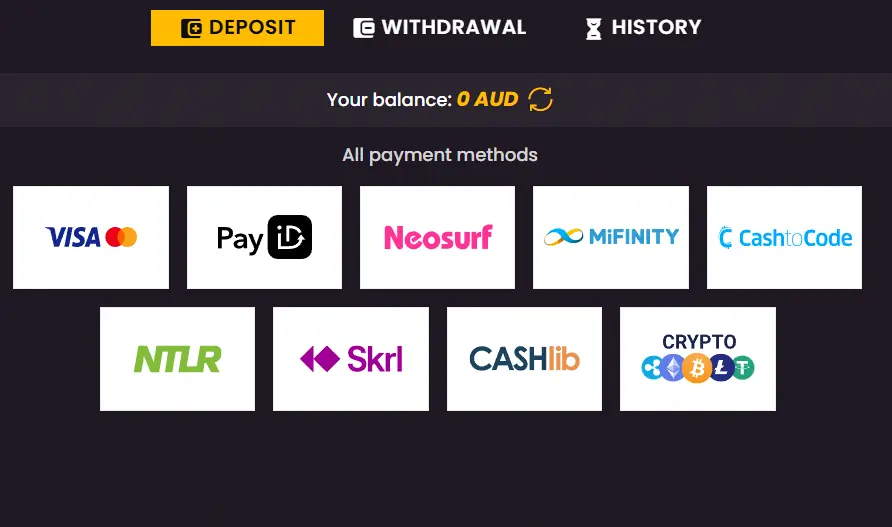Payment method logos for the AU cashier